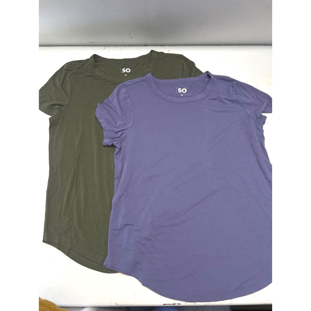 Set of SO Womens Crewneck Short Sleeve Basic T-Shirt Bundle Size M Lot 2